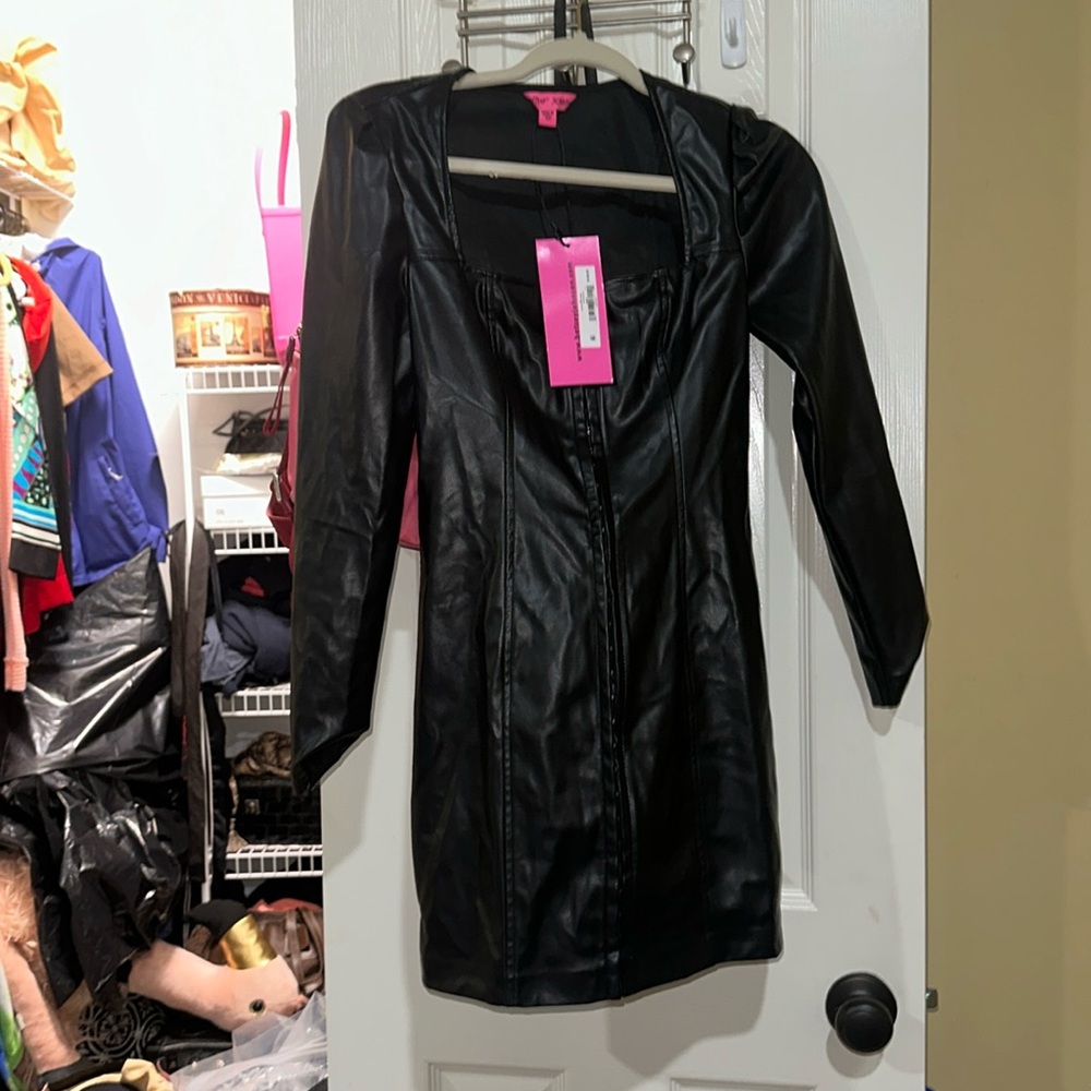 Betsey Johnson Stacie xs corset mini dress black brand new